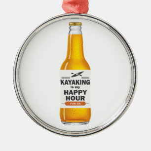 Kayaking Is My Happy Hour Metal Tree Decoration