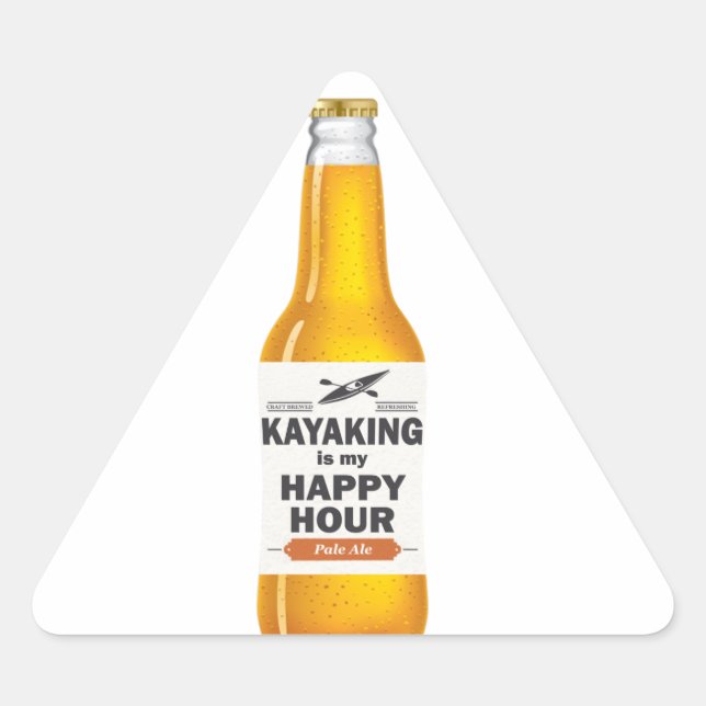 Kayaking Is My Happy Hour Triangle Sticker (Front)