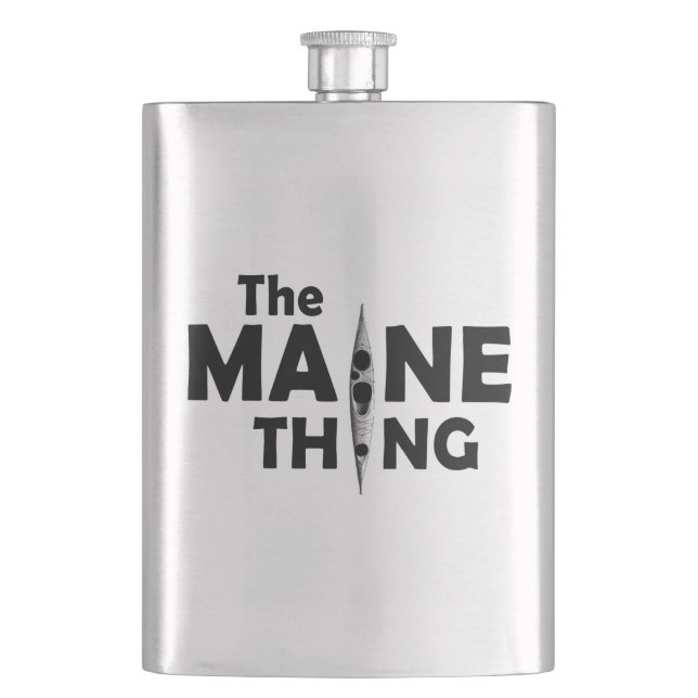Kayaking Is The Maine Thing Hip Flask (Front)