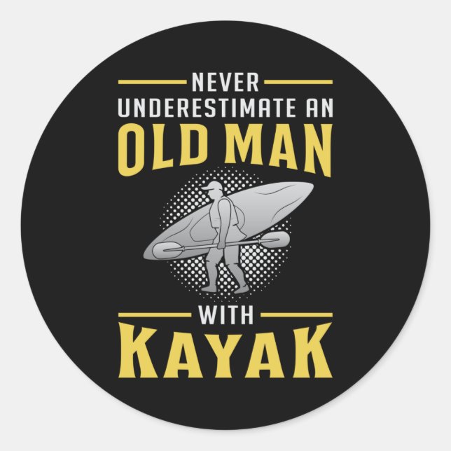 Kayaking Kayak Canoe Paddle Canoeing Funny Gift Classic Round Sticker (Front)
