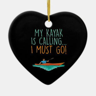 Kayaking Kayak Gift Ceramic Tree Decoration