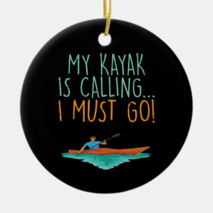 Kayaking Kayak Gift Ceramic Tree Decoration