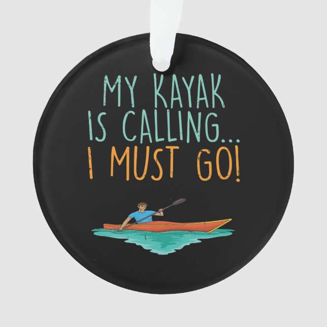 Kayaking Kayak Gift Ornament (Front)