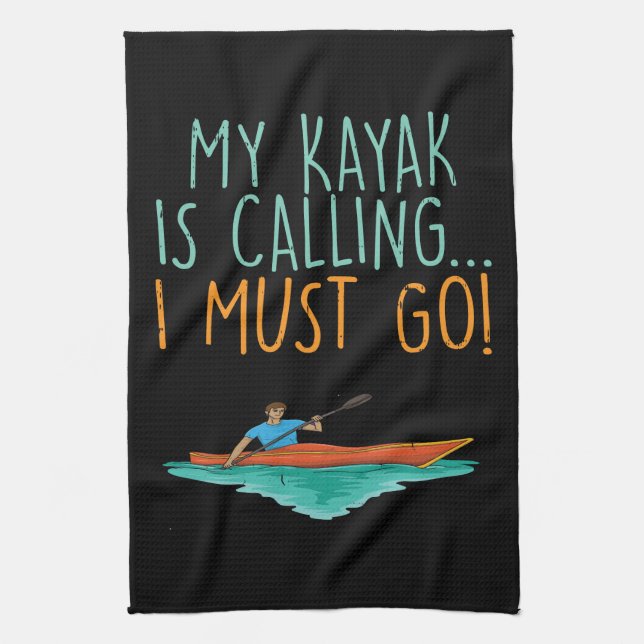 Kayaking Kayak Gift Tea Towel (Vertical)