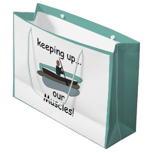 Kayaking Kayak Keeping Up Our Muscles Funny Quote Large Gift Bag