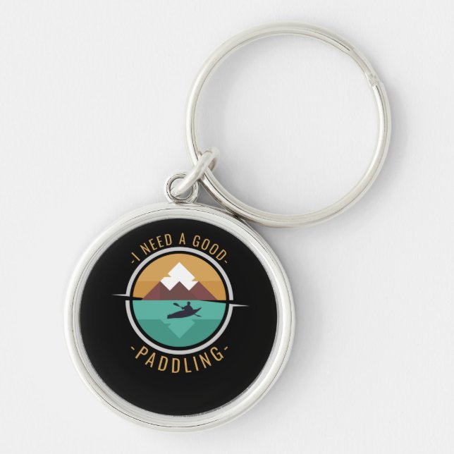Kayaking Kayak Paddling Key Ring (Front)