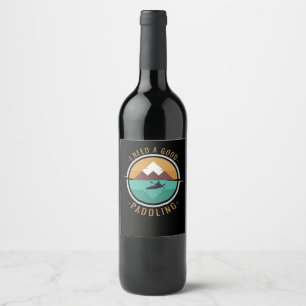 Kayaking Kayak Paddling Wine Label