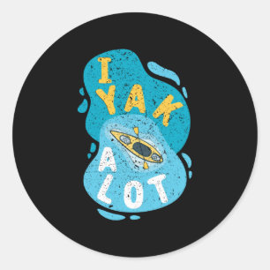 Kayaking Kayak Retro Classic Round Sticker