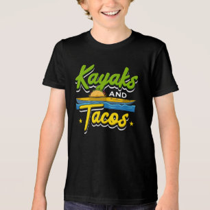 Kayaking - Kayaks and Tacos Funny Kayaking Tri-Blend Shirt