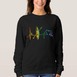 Kayaking Lover My He Beat Is A Kayak Vintage Colou Sweatshirt
