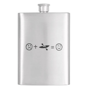 Kayaking Makes You Happy Hip Flask