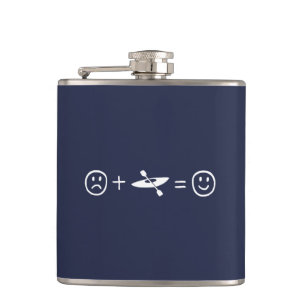 Kayaking Makes You Happy Hip Flask