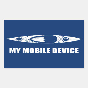 Kayaking, My Mobile Device Rectangular Sticker