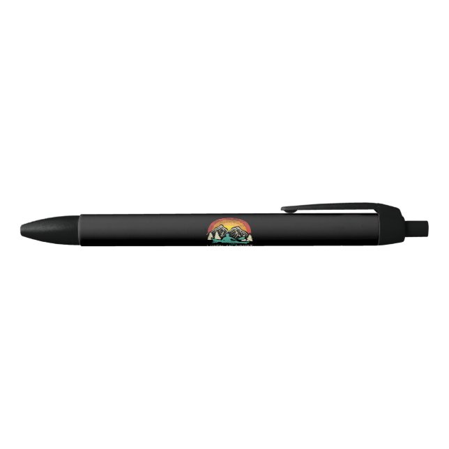 Kayaking Nature Retro Black Ink Pen (Top)