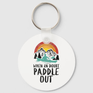 Kayaking Nature Retro Key Ring