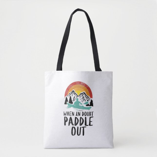 Kayaking Nature Retro Tote Bag (Front)