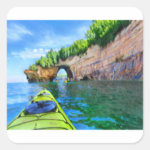  Kayaking On The Ocean Square Sticker