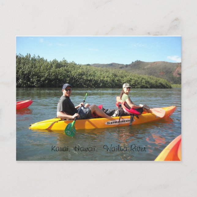 Kayaking On The Wailua River Postcard (Front)