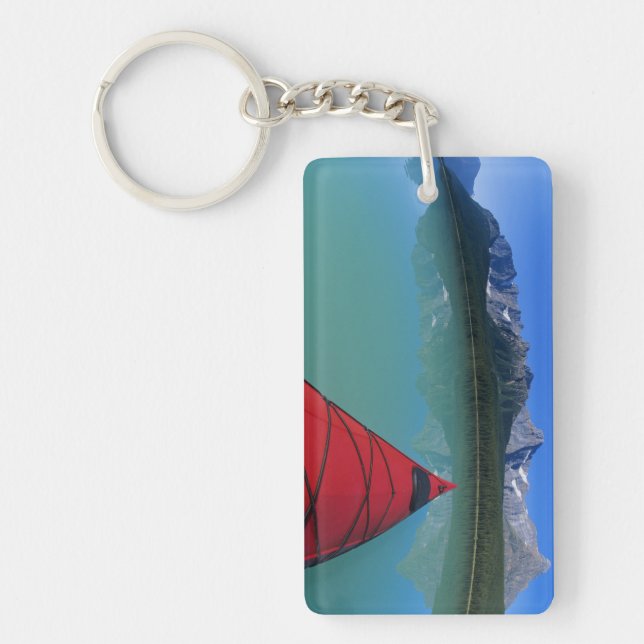 Kayaking on Waterfowl Lake below Howse Peak Key Ring (Front)