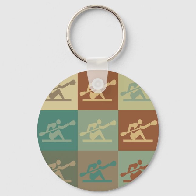 Kayaking Pop Art Key Ring (Front)
