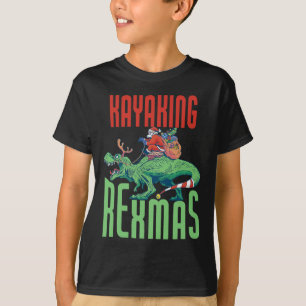 Kayaking Rexmas T-rex Dinosaur Christmas Holiday K T-Shirt
