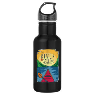 Kayaking - River Is Calling And I Must Go 532 Ml Water Bottle