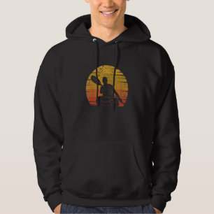 Kayaking Silhouette Kayak Lover Canoe Retro Kayake Hoodie