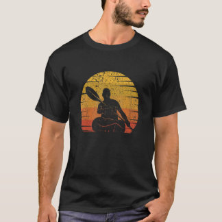 Kayaking Silhouette Kayak Lover Canoe Retro Kayake T-Shirt