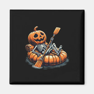 Kayaking Skeleton Funny Halloween Kayak Magnet