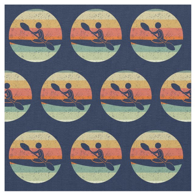 Kayaking Sunset Fabric (Close Up)