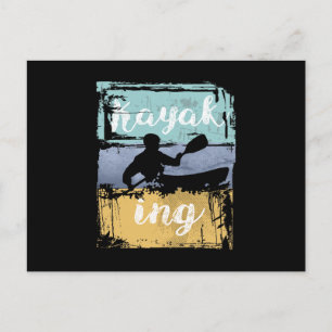Kayaking Tee - Vintage Retro Kayak Postcard