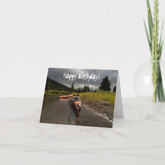 Kayaking the Lapie; Happy Birthday Card (Front)