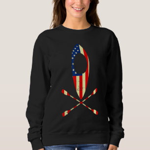 Kayaking Us Flag Kayak Outdoor Adventurer Athletic Sweatshirt