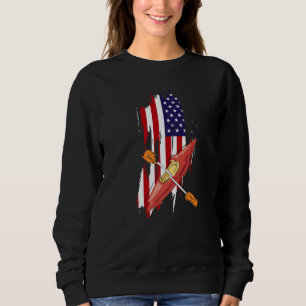 Kayaking USA Flag Boating  Kayaker Kayak Expert Gr Sweatshirt