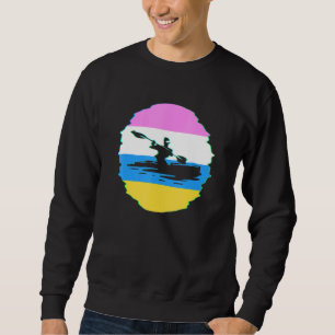 Kayaking Vaporwave Silhouette Retro Canoeing Kayak Sweatshirt