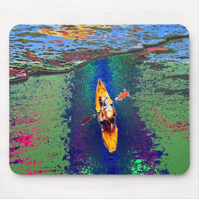 Kayaking Water Sports Artwork Mouse Pad (Front)