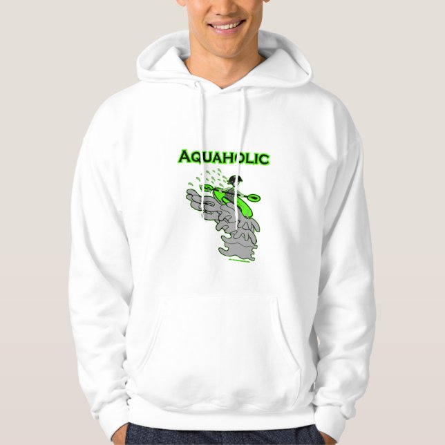Kayaking Whitewater Silhouette Hoodie (Front)