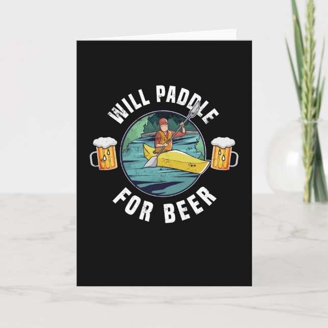 Kayaking Will Paddle for Beer Kayak Gift Card (Front)