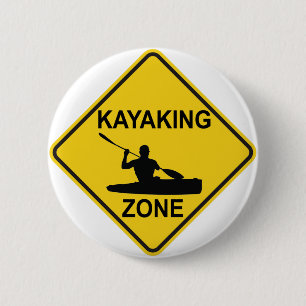 Kayaking Zone 6 Cm Round Badge