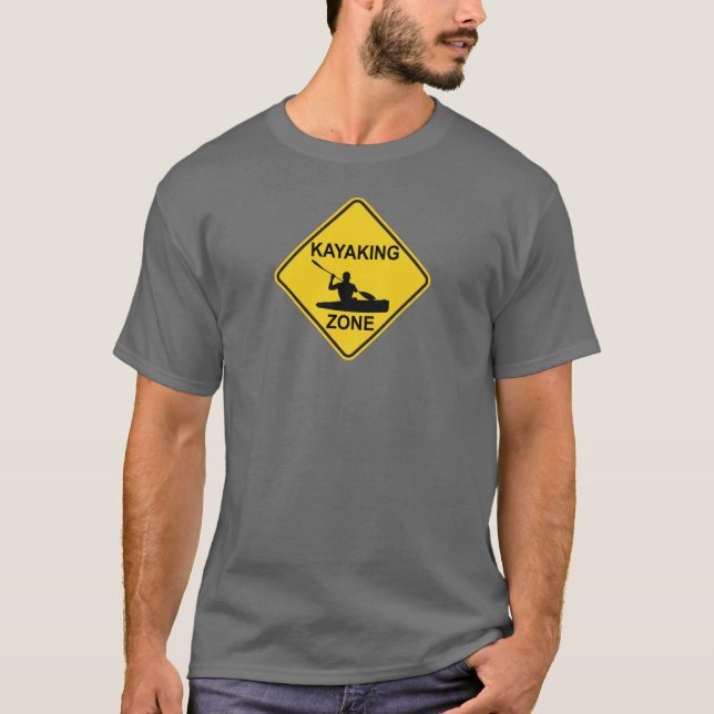Kayaking Zone Road Sign T-Shirt (Front)