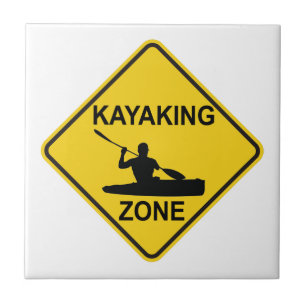 Kayaking Zone Road Sign Tile