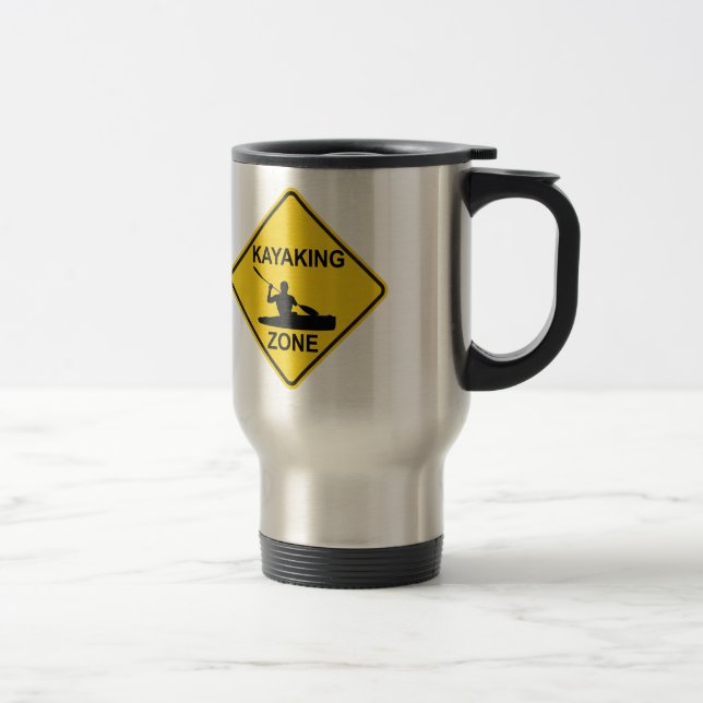 Kayaking Zone Road Sign Travel Mug (Right)