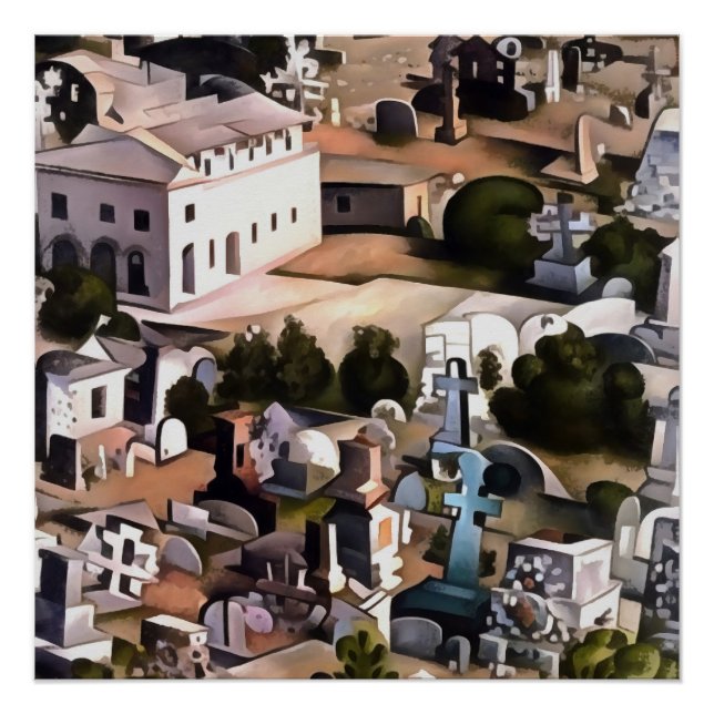 Kayakoy Fethiye Deserted Town Geometric Art  Poster (Front)