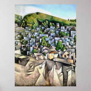 Kayakoy Historical Settlement Geometric Art Poster