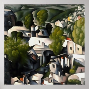 Kayakoy Village Greek Houses Abstract Art Poster