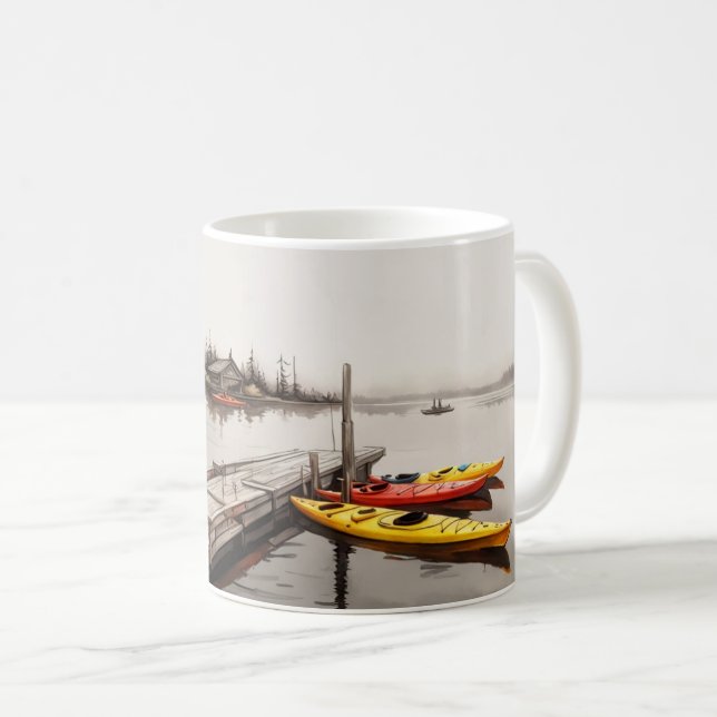 Kayaks By The Lake Coffee Mug (Front Right)