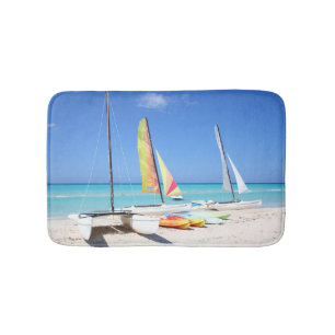 Kayaks, Catamarans And Kayaks  Cuban Beach Bath Mat