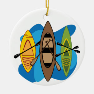 Kayaks Ceramic Tree Decoration