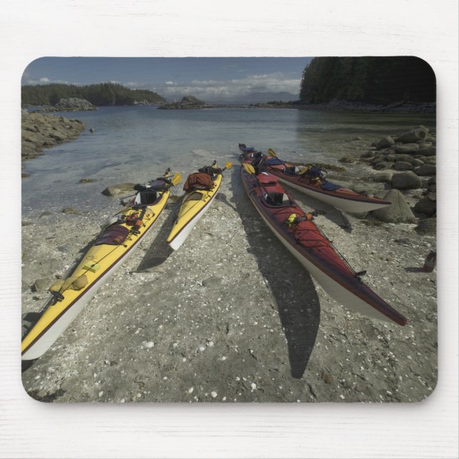 Kayaks on Dicebox Island, Broken Island Group, Mouse Pad (Front)