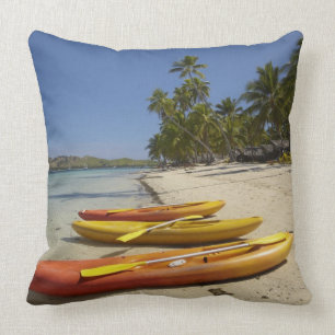 Kayaks on the beach, Plantation Island Resort Cushion